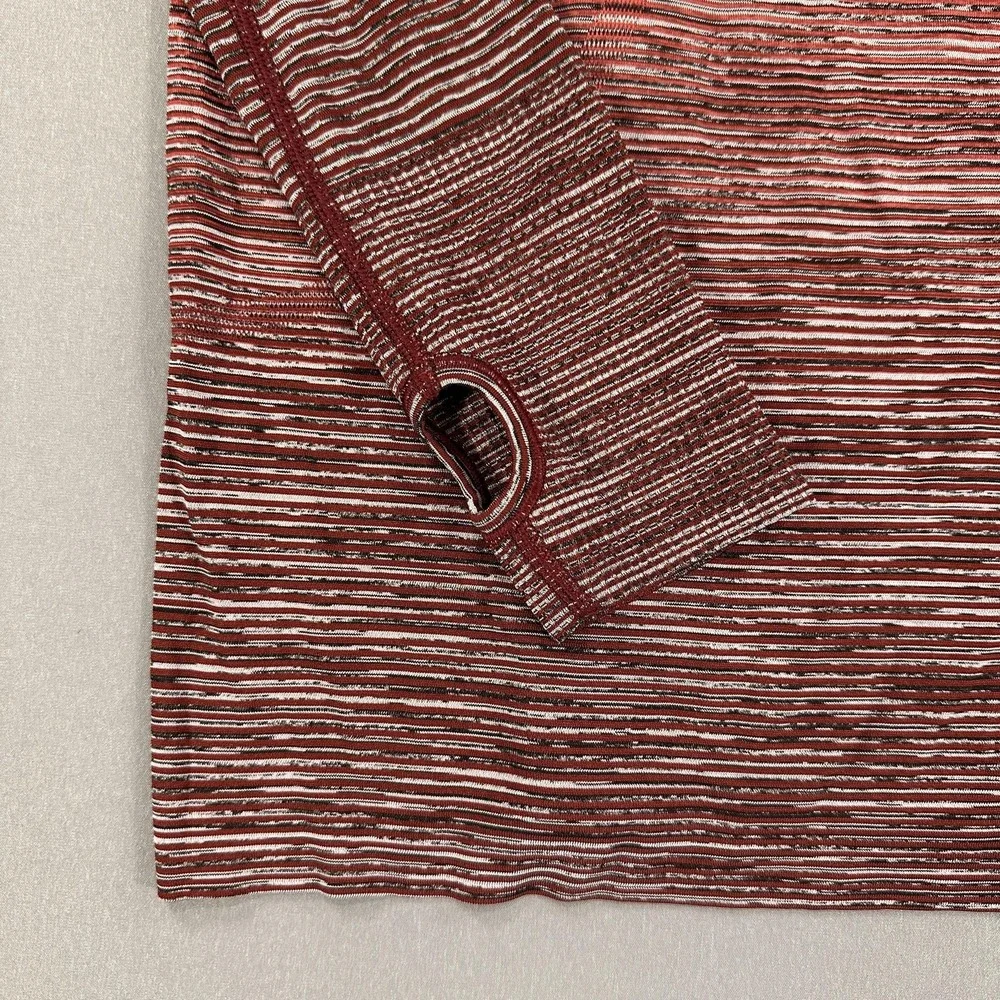 Lululemon‎ Shirt Womens 10 Pink Swiftly Tech Long Sleeve Striped Athletic Top